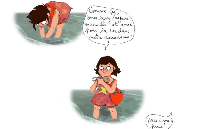Caroline à la pêche aux crevettes