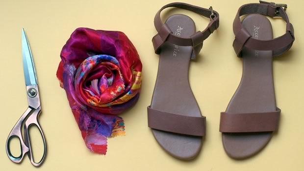 sandales avec foulard