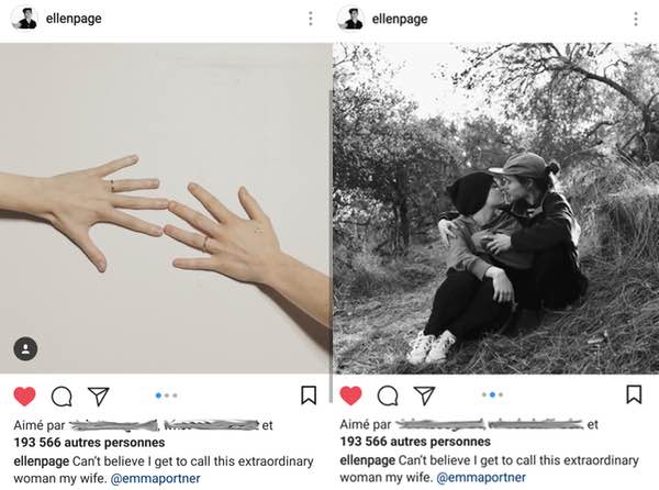 Ellen Page Et Emma Portner Mariage Annonce Sur Instagram