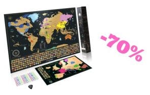 Bon plan du jour : la carte du monde à gratter, idéale pour les fans de voyages !